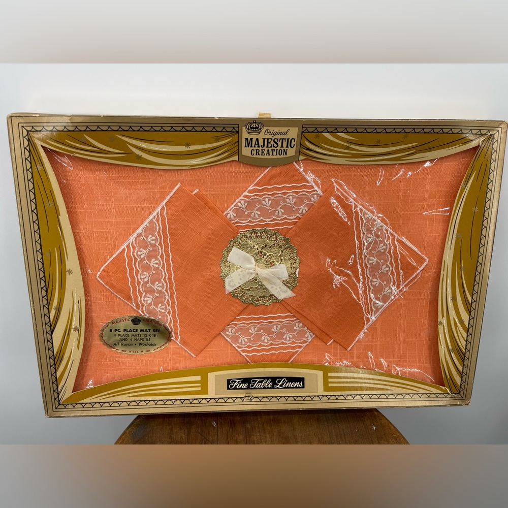 Majestic Vintage Orange Table Linen Set